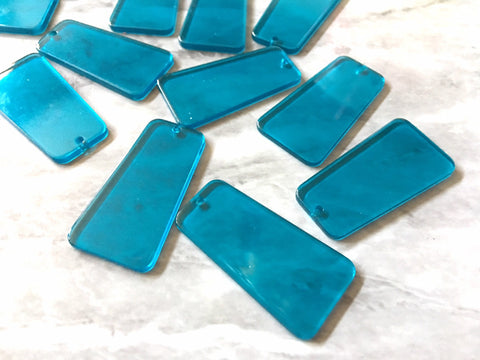 Neon Blue transparent Acrylic Blanks Cutout, earring pendant jewelry making, 38mm 1 Hole earring blanks, hot blue acetate resin lucite