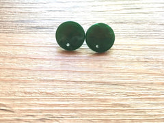 16mm forest post earring round blanks,  round earring, red stud earring, drop dangle earring making colorful jewelry green blanks