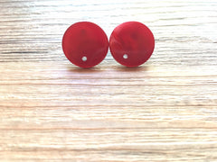 16mm red mosaic post earring round blanks,  round earring, red stud earring, drop dangle earring making colorful jewelry blanks