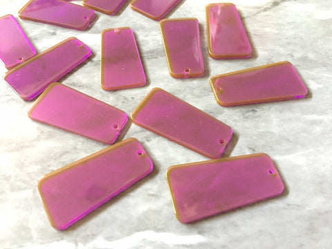 Neon Purple transparent Acrylic Blanks Cutout, earring pendant jewelry making, 38mm 1 Hole earring blanks, hot purple acetate resin lucite