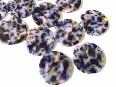 Pink & Olive Tortoise Shell Acrylic Blanks Cutout, Circle blanks, earring bead jewelry making, 30mm jewelry 1 Hole circle bangle single