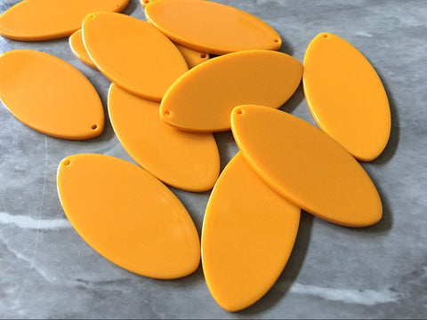 Mustard Shiny Acrylic Blanks Cutout, teardrop blanks, long oval earring pendant jewelry making, 45mm jewelry blanks, 1 Hole acetate