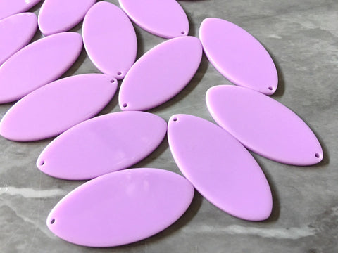 Lavender Shiny Acrylic Blanks Cutout, teardrop blanks, long oval earring pendant jewelry making, 45mm jewelry blanks, 1 Hole acetate purple