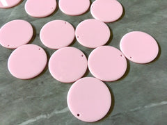 Blush pink Shiny Acrylic Blanks Cutout, Circle blanks, earring pendant jewelry making, 35mm circle jewelry, 1 Hole circle bangle pendant