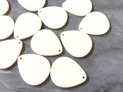 Cream shiny Acrylic Blanks Cutout, teardrop blanks, earring pendant jewelry making, 39mm jewelry blanks, 1 Hole blanks diy jewelry kit oval