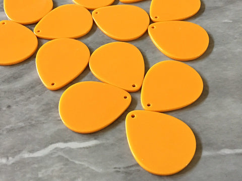 Mustard shiny Acrylic Blanks Cutout, teardrop blanks, earring pendant jewelry making, 39mm jewelry blanks, 1 Hole blanks diy jewelry kit