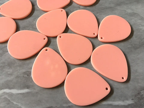 Coral shiny Acrylic Blanks Cutout, teardrop blanks, earring pendant jewelry making, 39mm jewelry blanks, 1 Hole blanks diy jewelry kit pink