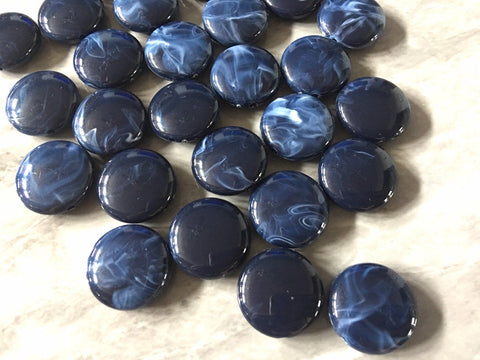 Navy Blue Beads, Dark Blue Beads, 23mm Beads, circular acrylic beads, bracelet necklace earrings, jewelry making, bangle circle round