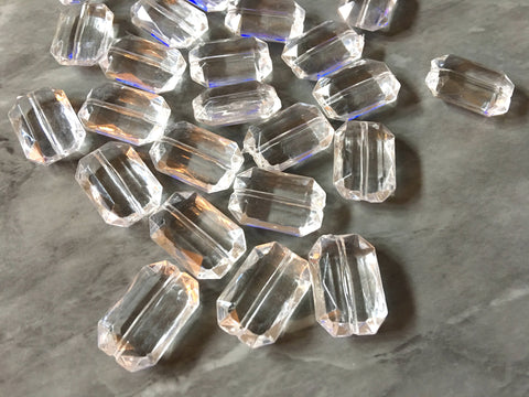 Clear Large Translucent Beads, Faceted Nugget Bead, crystal bead, 25mm crystal beads, clear beads, clear jewelry, clear bracelet