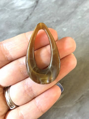 Hot Cocoa 46mm teardrop earrings with 1 hole, teardrop pendant necklace, acrylic teardrop blanks, painted earrings, brown jewelry