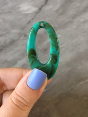 Seafoam 48mm oval earrings with 1 hole, teardrop pendant necklace, acrylic teardrop blanks, painted earrings, light green jewelry