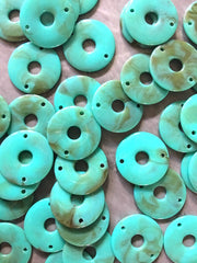 Seafoam SWIRL 24mm Circle connector Beads, big acrylic beads, bracelet necklace earrings, jewelry making, acrylic light green circular