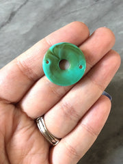 Seafoam SWIRL 24mm Circle connector Beads, big acrylic beads, bracelet necklace earrings, jewelry making, acrylic light green circular