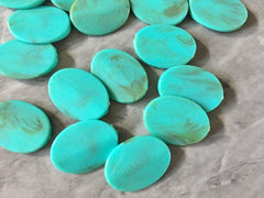 Seafoam Green 30mm acrylic beads, chunky craft supplies for jewelry making, geometric necklace earrings, oval circle beads, statement