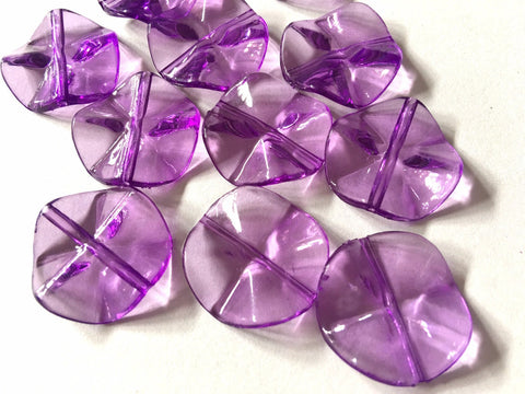 Flutter PURPLE round Beads, circular 26mm Large wavy acrylic resin beads, bangle bracelet statement necklace jewelry making