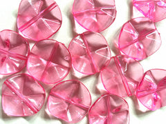 Flutter PINK round Beads, circular 26mm Large wavy acrylic resin beads, bangle bracelet statement necklace jewelry making