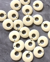 Mod Style CREAM acrylic beads, 26mm earring chunky craft supplies, jewelry making necklace, round circle jewelry circular 70's glam
