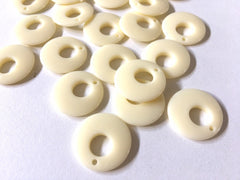 Mod Style CREAM acrylic beads, 26mm earring chunky craft supplies, jewelry making necklace, round circle jewelry circular 70's glam