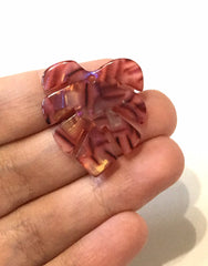 Red Hologram Resin Acrylic Blanks Cutout, monstera palm small leaves leaf blanks, earring pendant jewelry making 32mm jewelry