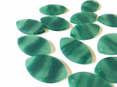 Green Matte Storm Cloud painted Blanks Cutout, jewelry blanks, earring bead jewelry making, 32mm oval jewelry, 1 Hole oval necklace rubber