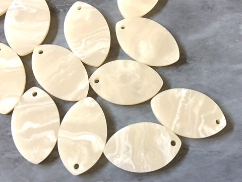 Cream Matte Storm Cloud painted Blanks Cutout, jewelry blanks, earring bead jewelry making, 32mm oval jewelry, 1 Hole oval necklace rubber