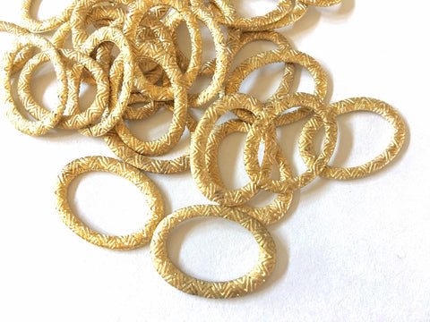 Gold VINTAGE Oval Earring Accents, 26mm Necklaces focal point, gold hammered hardware diy earring gold statement boho geometric jewelry