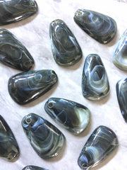 Gray 1 Hole tortoise shell Pendant Beads, resin Acrylic Beads, resin lucite Jewelry Making necklaces Bracelets Earrings, 32mm oval pendant