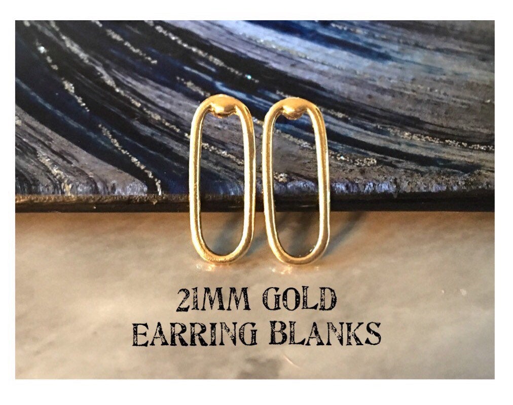 21mm gold hammered post earring oval blanks, gold earring, gold stud earring, gold jewelry, gold dangle earring making circle