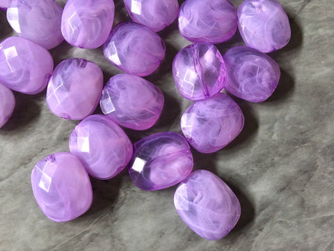 Lavender Purple 25mm acrylic beads, chunky statement necklace, wire bangle, jewelry making, LARA Collection, oval beads, large acrylic bead