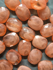 Clementine Orange 25mm acrylic beads, chunky statement necklace, wire bangle, jewelry making, LARA Collection, oval beads, large orange