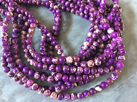 Natural Regalite Beads Strands Round purple tan Grade A Round 6mm 15" strand agate strung beads, glass beads circle long mandala necklace