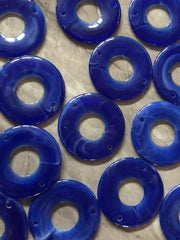Royal Blue swirl Shell Acrylic Blanks Cutout, Circle blanks, earring pendant jewelry making, 43mm circle jewelry, 2 Hole circle bangle