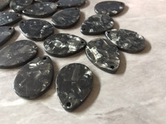 Tortoise Shell Black Acrylic Blanks Cutout, teardrop blanks earring bead jewelry making, 25mm oval jewelry, 1 Hole single hole dangle drop