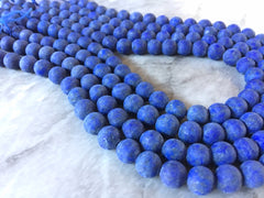 Dark Blue cloudy matte Beads, Natural Lapis Lazuli Round Beads Strands, slate blue 8mm blue jewelry set earrings WHOLESALE 15" strand