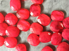 Fiesta Red 25mm acrylic beads, chunky statement necklace, wire bangle, jewelry making, LARA Collection, oval beads, large red bead necklace
