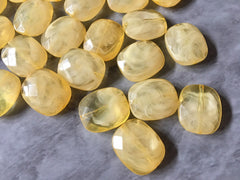 Lemon Yellow 25mm acrylic beads, chunky statement necklace, wire bangle, jewelry making, LARA Collection, oval beads, large yellow acrylic