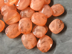Clementine Orange 25mm acrylic beads, chunky statement necklace, wire bangle, jewelry making, LARA Collection, oval beads, large orange