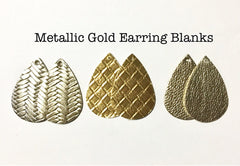 Gold Vegan Leather Blanks Cutout, earring bead jewelry making, 57mm teardrop jewelry, metallic pendant layering drop earrings fabric