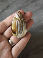 White & Hot Fudge Brown Teardrop Pendants, 50x30mm, acrylic gem pendants, 1 hole pendants, long necklace, wire wrapped pendant, wrapping