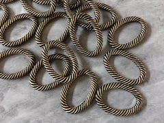 Black & Gold twisted Oval 36mm Beads, Big Acrylic beads, Big Beads, Bangle Beads, Wire Bangle, Beaded Jewelry earring metallic braid