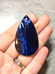 Navy Blue Teardrop Pendants, 50x30mm, acrylic gem pendants, 1 hole pendants, long necklace, wire wrapped pendant, wrapping pendant royal