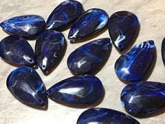 Navy Blue Teardrop Pendants, 50x30mm, acrylic gem pendants, 1 hole pendants, long necklace, wire wrapped pendant, wrapping pendant royal