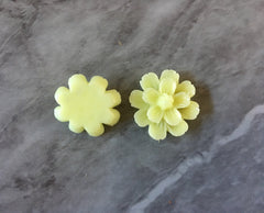 Yellow 20mm WHOLESALE Flower Cabochons, jewelry making kit, earring set, diy cabs, druzy studs, 20mm Druzy cabochon studs floral peony