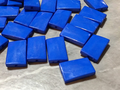 Royal Blue Beads, Wavy Rectangle geometric 25mm Beads, big acrylic beads, bracelet necklace earrings, jewelry making, acrylic bangle bead