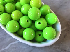 Green 16mm round beads, gumball beads, bubblegum beads, chunky beads lime necklace, apple green jewelry, chunky necklace