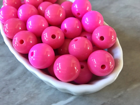 Pink 16mm round beads, gumball beads, bubblegum beads, chunky beads baby pink necklace jewelry, chunky necklace magenta