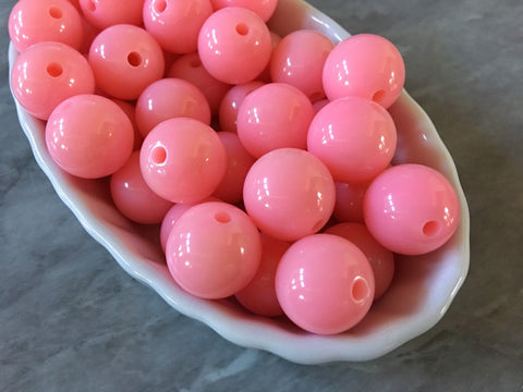 Blush Pink 16mm round beads, gumball beads, bubblegum beads, chunky beads baby pink necklace jewelry, chunky necklace light pink