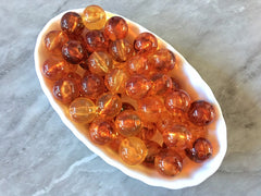 Tortoise Shell 14mm round beads, gumball beads, bubblegum beads, chunky beads necklace jewelry, chunky necklace orange brown