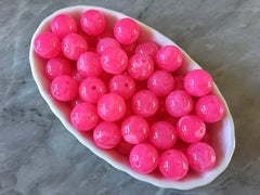 Hot Pink 14mm round beads, gumball beads, bubblegum beads, chunky beads necklace jewelry, chunky necklace circle girls bright pink