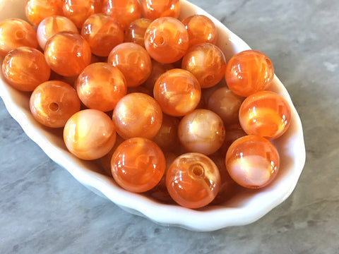 Burnt Orange 14mm round beads, gumball beads, bubblegum beads, chunky beads necklace jewelry, chunky necklace orange